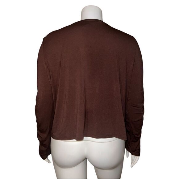 Athleta Plus Size All Around Ruched Top Long Sleeve Mahogany Brown 3X NWOT - Picture 4 of 9